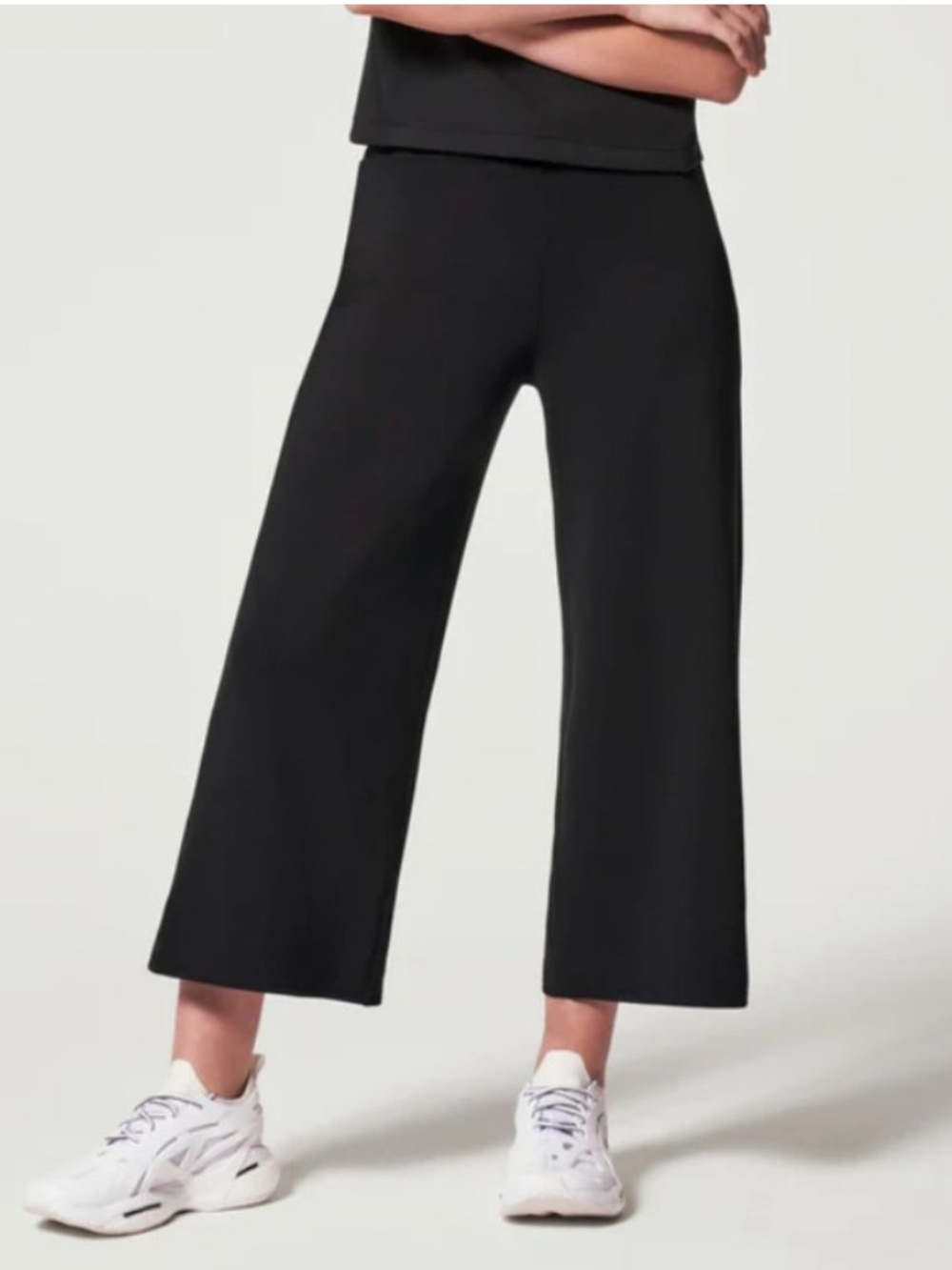Spanx AirEssentials Cropped Wide Leg Pant Black Size Small